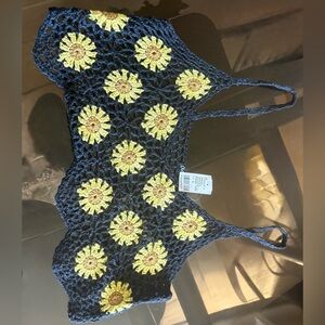 Crochet Sunflower Crop Top